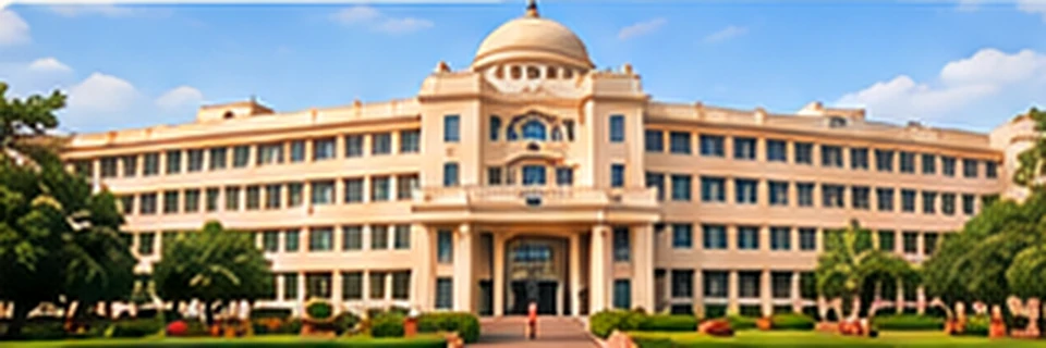 Illustrative academic campus architecture; not a verified photo of this college